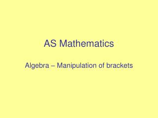 AS Mathematics