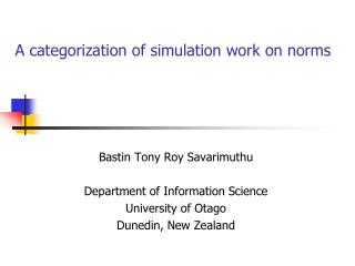 A categorization of simulation work on norms