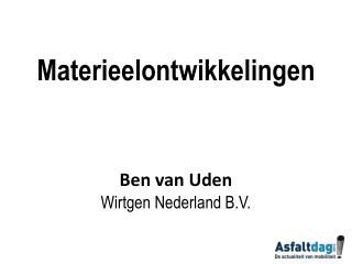 Materieelontwikkelingen