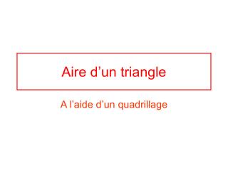 Aire d’un triangle