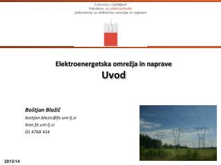 Elektroenergetska omrežja in naprave Uvod