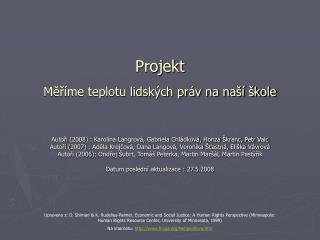 Projekt Měříme teplotu lidských práv na naší škole