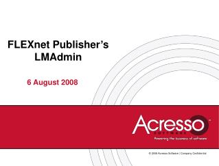 FLEXnet Publisher’s LMAdmin