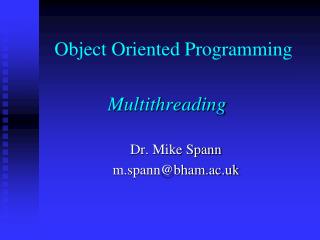 Object Oriented Programming
