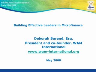 Building Effective Leaders in Microfinance