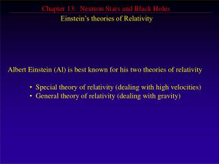 Einstein’s theories of Relativity