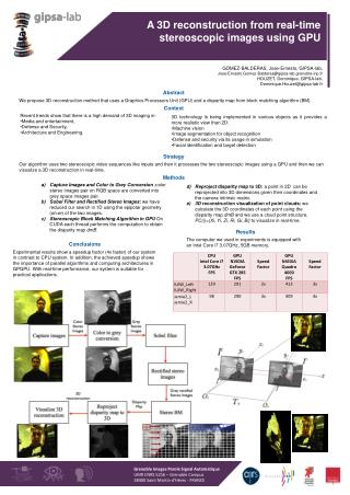 A 3D reconstruction from real-time stereoscopic images using GPU