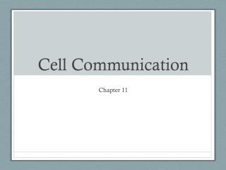 Cell Communication