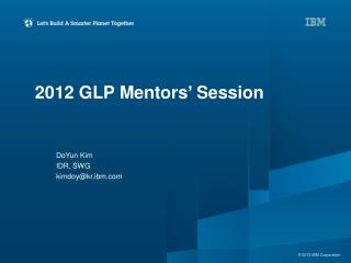 2012 GLP Mentors’ Session