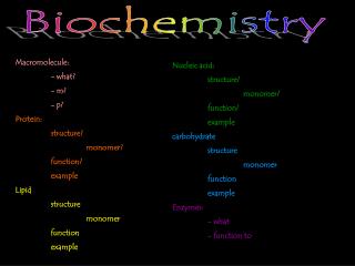 Biochemistry