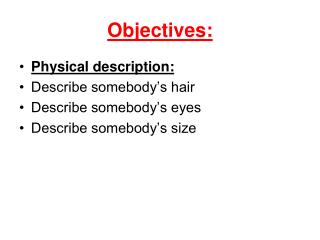 Objectives: