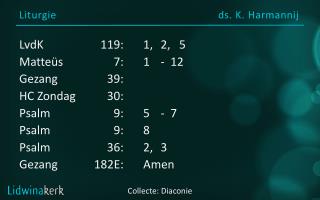 Liturgie 	ds. K. Harmannij