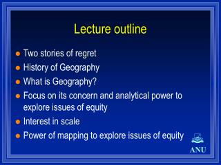 Lecture outline