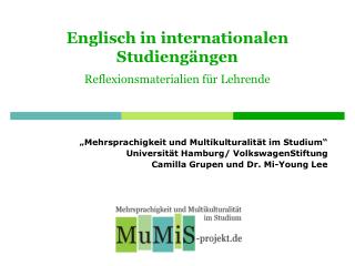 Englisch in internationalen Studiengängen Reflexionsmaterialien für Lehrende