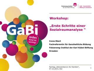Workshop: „Erste Schritte einer Sozialraumanalyse “