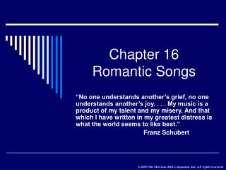 Chapter 16 Romantic Songs