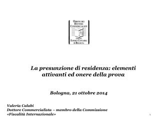 Valeria Calabi Dottore Commercialista – membro della Commissione «Fiscalità Internazionale»