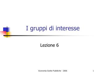 I gruppi di interesse