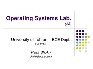 Operating Systems Lab. (#2)