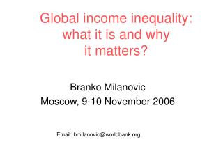 Global income inequality: what it is and why it matters?