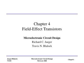 Chapter 4 Field-Effect Transistors