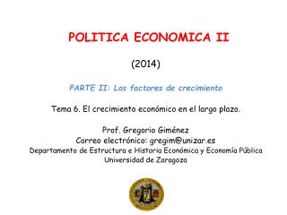 POLITICA ECONOMICA II