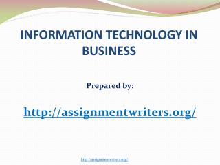 INFORMATION TECHNOLOGY IN BUSINESS