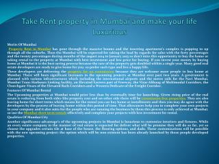 Take Rent property in Mumbai and make your life Luxurious