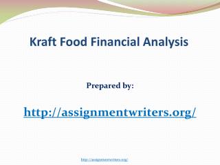 KRAFT FOOD FINANCE ANALYSIS