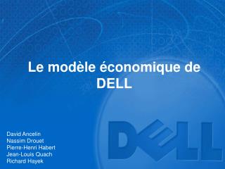 Le modèle économique de DELL