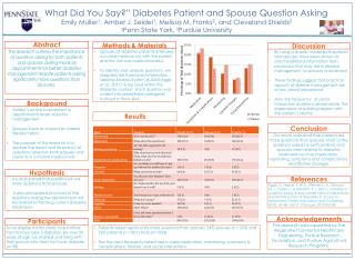 “ What D id Y ou Say?” Diabetes Patient and Spouse Question Asking