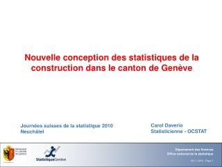 Nouvelle conception des statistiques de la construction dans le canton de Genève