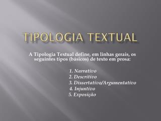 TIPOLOGIA TEXTUAL