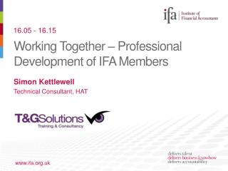 Working Together – Professional Development of IFA Members