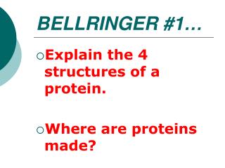 BELLRINGER #1…