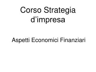 Corso Strategia d’impresa