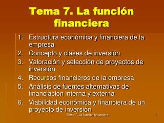Tema 7. La función financiera