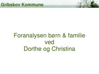 Foranalysen børn &amp; familie ved Dorthe og Christina
