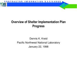 Overview of Shelter Implementation Plan Progress