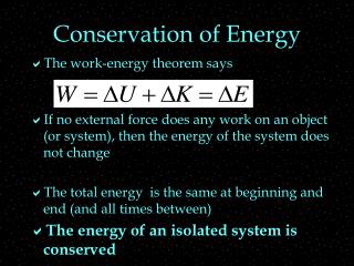 Conservation of Energy