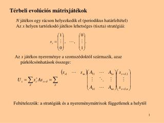 Térbeli evolúciós mátrixjátékok