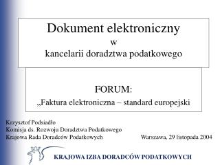 Dokument elektroniczny w kancelarii doradztwa podatkowego