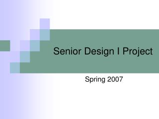 Senior Design I Project