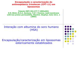 Interação com albumina do soro humano (HSA)