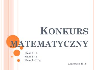 Konkurs matematyczny