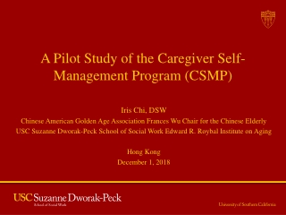 A Pilot Study of the Caregiver Self-Management Program (CSMP )