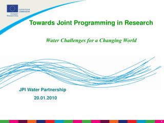 JPI Water Partnership 20.01.2010