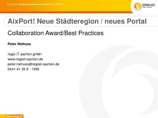 AixPort! Neue Städteregion / neues Portal