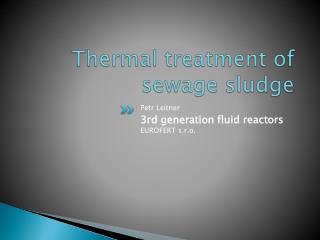 Thermal treatment of sewage sludge