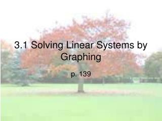 3.1 Solving Linear Systems by Graphing